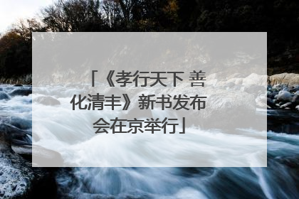 《孝行天下 善化清丰》新书发布会在京举行