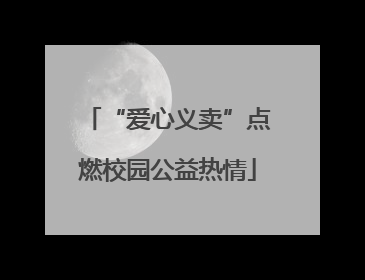 “爱心义卖”点燃校园公益热情