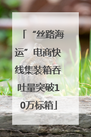 “丝路海运”电商快线集装箱吞吐量突破10万标箱