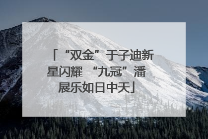 “双金”于子迪新星闪耀 “九冠”潘展乐如日中天