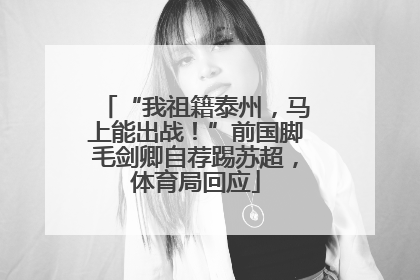 “我祖籍泰州，马上能出战！”前国脚毛剑卿自荐踢苏超，体育局回应