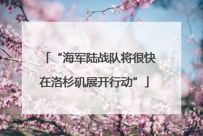 “海军陆战队将很快在洛杉矶展开行动”