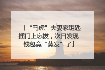 “马虎”夫妻家钥匙插门上忘拔，次日发现钱包竟“蒸发”了