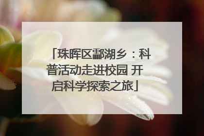 珠晖区酃湖乡：科普活动走进校园 开启科学探索之旅