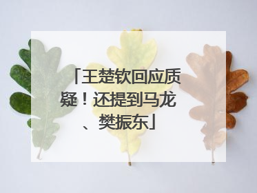 王楚钦回应质疑！还提到马龙、樊振东