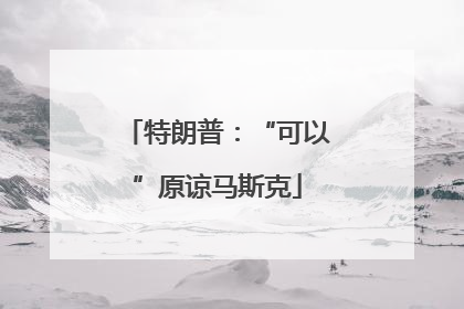 特朗普：“可以”原谅马斯克