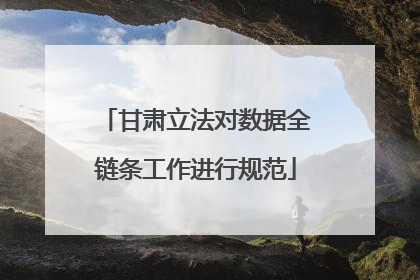 甘肃立法对数据全链条工作进行规范