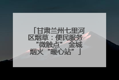 甘肃兰州七里河区烟草：便民服务“微触点” 金城烟火“暖心站”
