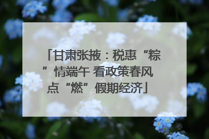 甘肃张掖：税惠“粽”情端午 看政策春风点“燃”假期经济