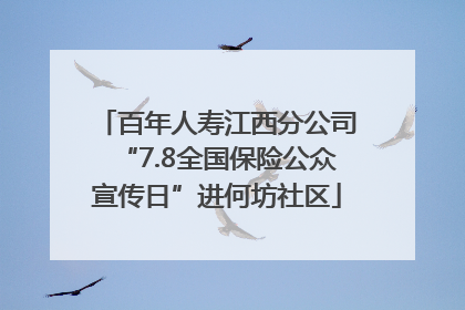 百年人寿江西分公司“7.8全国保险公众宣传日”进何坊社区