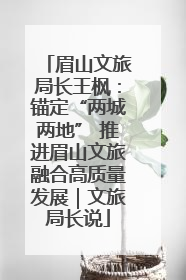 眉山文旅局长王枫：锚定“两城两地” 推进眉山文旅融合高质量发展｜文旅局长说
