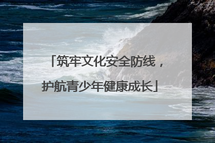 筑牢文化安全防线，护航青少年健康成长
