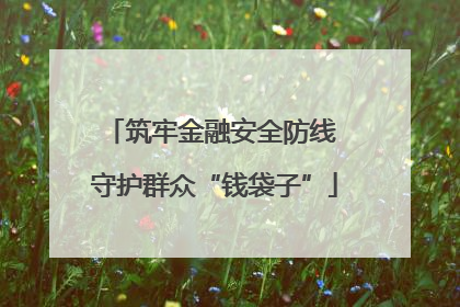 筑牢金融安全防线 守护群众“钱袋子”