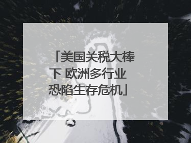 美国关税大棒下 欧洲多行业恐陷生存危机