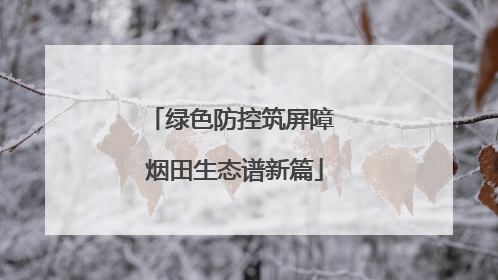绿色防控筑屏障 烟田生态谱新篇