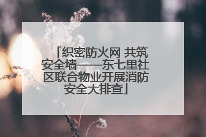 织密防火网 共筑安全墙——东七里社区联合物业开展消防安全大排查