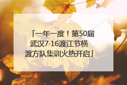 一年一度！第50届武汉7·16渡江节横渡方队集训火热开启