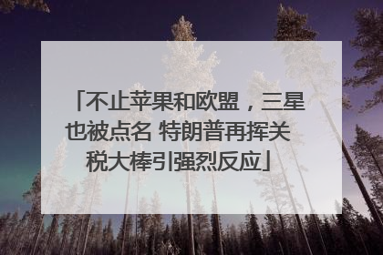 不止苹果和欧盟，三星也被点名 特朗普再挥关税大棒引强烈反应
