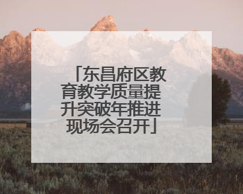 东昌府区教育教学质量提升突破年推进现场会召开