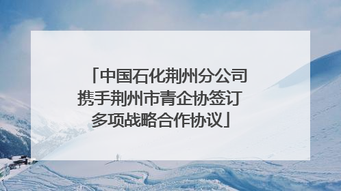 中国石化荆州分公司携手荆州市青企协签订多项战略合作协议