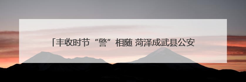 丰收时节“警”相随 菏泽成武县公安局南鲁集派出所全力护航大蒜收获季