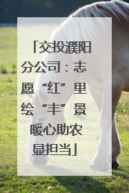 交投濮阳分公司：志愿“红”里绘“丰”景 暖心助农显担当
