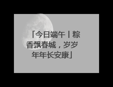 今日端午丨粽香飘春城，岁岁年年长安康