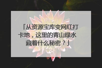 从资源宝库变网红打卡地，这里的青山绿水藏着什么秘密？