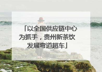 以全国供应链中心为抓手，贵州新茶饮发展弯道超车