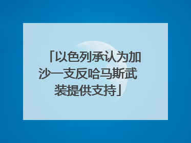 以色列承认为加沙一支反哈马斯武装提供支持