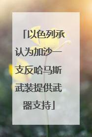 以色列承认为加沙一支反哈马斯武装提供武器支持