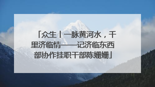 众生丨一脉黄河水，千里济临情——记济临东西部协作挂职干部陈姗姗
