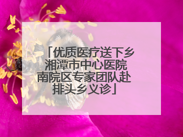 优质医疗送下乡 湘潭市中心医院南院区专家团队赴排头乡义诊