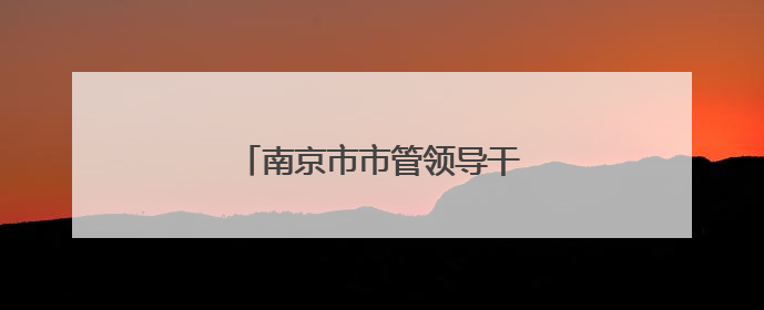南京市市管领导干部任前公示通告