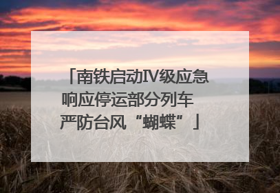 南铁启动Ⅳ级应急响应停运部分列车 严防台风“蝴蝶”
