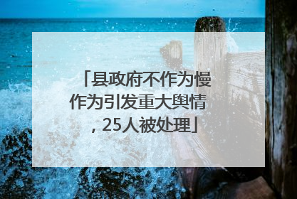 县政府不作为慢作为引发重大舆情，25人被处理