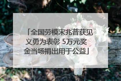 全国劳模宋兆普获见义勇为表彰 5万元奖金当场捐出用于公益