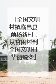 全国文明村镇临邑县前杨新村：从贫困村到全国文明村华丽蜕变