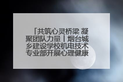 共筑心灵桥梁 凝聚团队力量丨烟台城乡建设学校机电技术专业部开展心理健康讲座及团辅活动