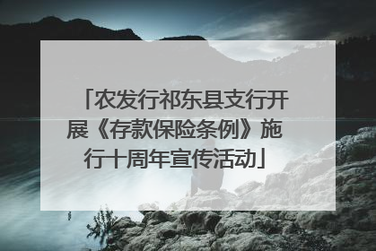农发行祁东县支行开展《存款保险条例》施行十周年宣传活动