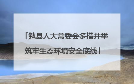 勉县人大常委会多措并举筑牢生态环境安全底线