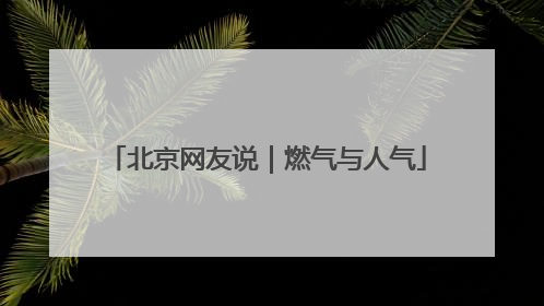 北京网友说｜燃气与人气