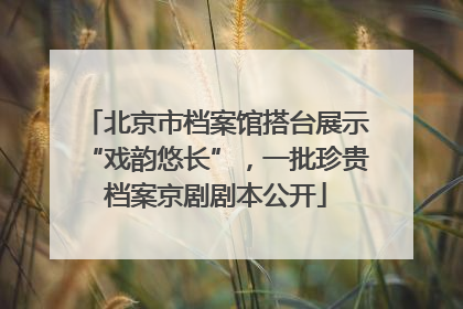 北京市档案馆搭台展示“戏韵悠长”，一批珍贵档案京剧剧本公开