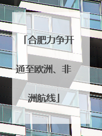 合肥力争开通至欧洲、非洲航线