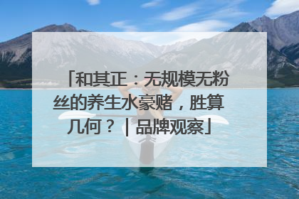 和其正：无规模无粉丝的养生水豪赌，胜算几何？｜品牌观察