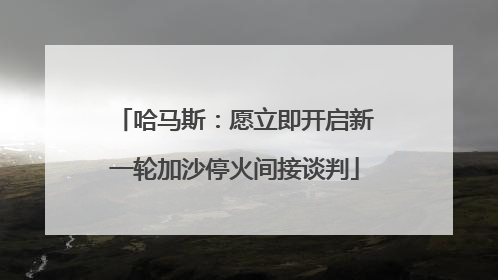 哈马斯：愿立即开启新一轮加沙停火间接谈判