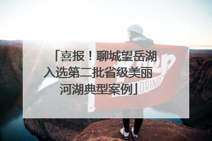 喜报！聊城望岳湖入选第二批省级美丽河湖典型案例