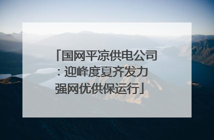国网平凉供电公司：迎峰度夏齐发力 强网优供保运行