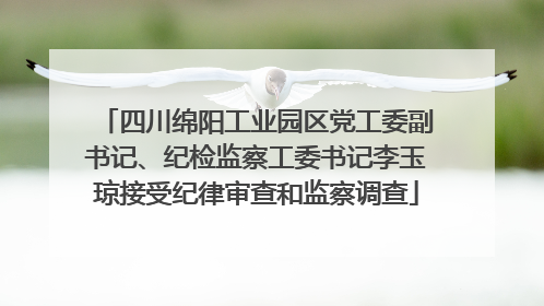 四川绵阳工业园区党工委副书记、纪检监察工委书记李玉琼接受纪律审查和监察调查