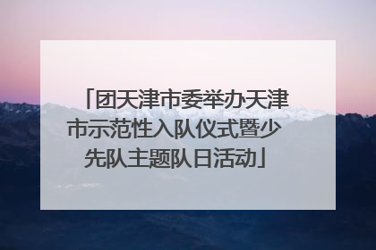 团天津市委举办天津市示范性入队仪式暨少先队主题队日活动